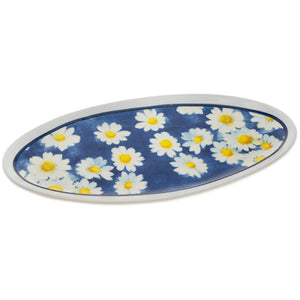 Blue and White Flower Ceramic Platter