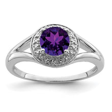 Load image into Gallery viewer, Sterling Silver Gemstone &amp; Diamond Ring