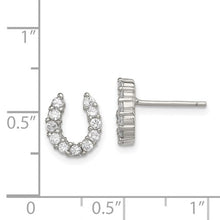 Load image into Gallery viewer, Sterling Silver CZ Horseshoe Post Earrings