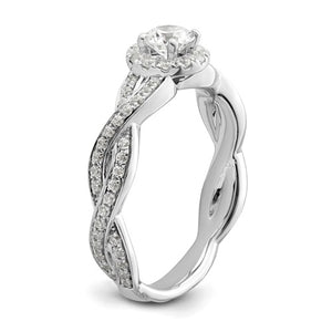 White Diamond Round Complete By-Pass Engagement Ring - SoMag2