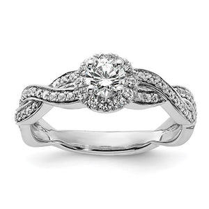 White Diamond Round Complete By-Pass Engagement Ring - SoMag2