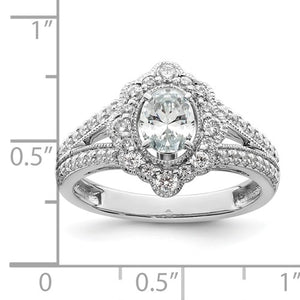 White Gold Oval Halo Diamond Engagement Ring - SoMag2