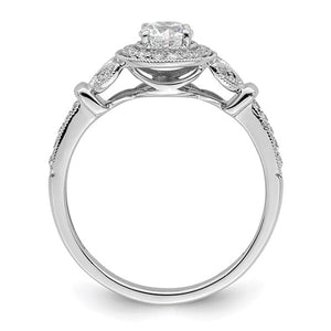 White Gold Round Halo Diamond Solitaire Engagement Ring - SoMag2