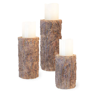 Pine Log Pillar Candle Holder Set - The Southern Magnolia Too