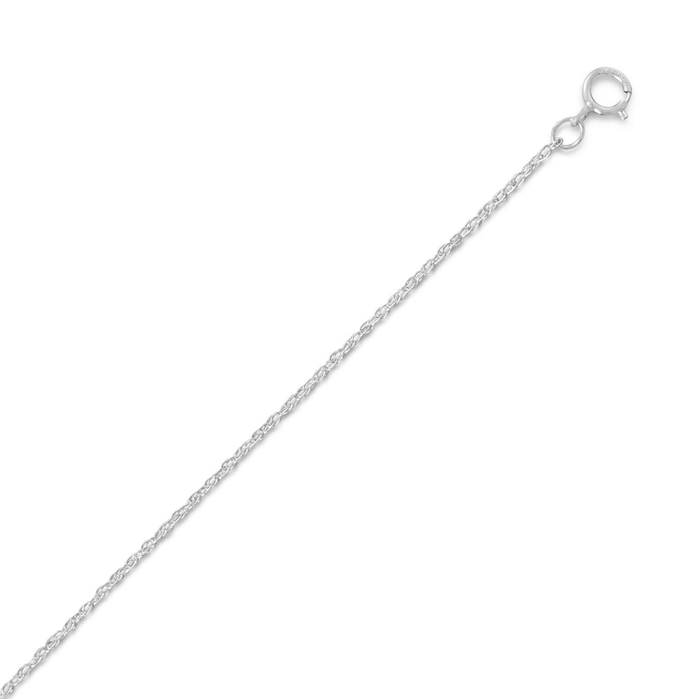 Rhodium Plated Light Rope Chain Necklace (1.1mm) - SoMag2
