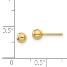 Load image into Gallery viewer, Gold 4 mm Ball 14k Stud Earrings