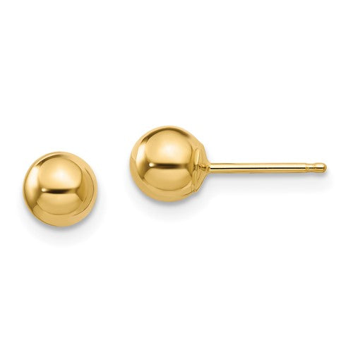 Gold 5 mm Ball 14k Stud Earrings