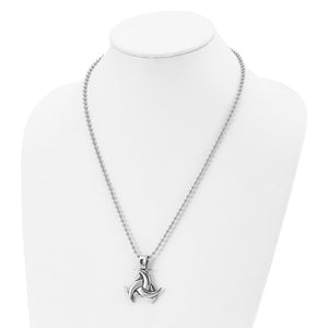 Chisel Stainless Steel Celtic Knot Pendant on Ball Chain Necklace