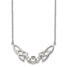 Load image into Gallery viewer, Stainless Steel Polished Claddagh Necklace