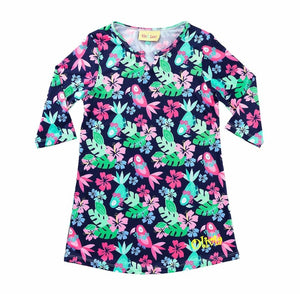Tropical Girls' Tunic Girls' Swim Suit Toddler Cover Beach Dress - SoMag2