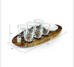 Cantinero Shot Glass Tequila Board Serving Tray - SoMag2