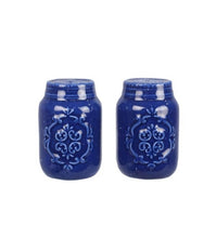 Load image into Gallery viewer, Blue Ceramic Jar Salt and Pepper Shaker Set - SoMag2