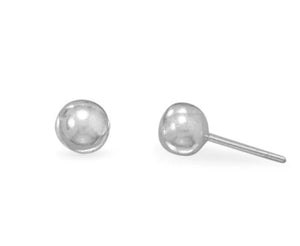 Rhodium Plated 6mm Ball Stud Earrings - The Southern Magnolia Too