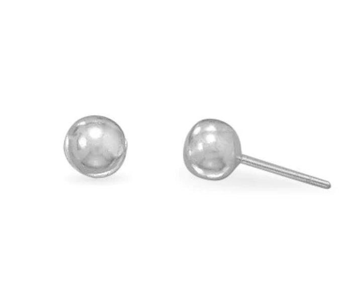 Rhodium Plated 6mm Ball Stud Earrings - The Southern Magnolia Too