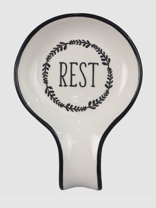 Ceramic White Spoon Rest
