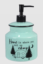 Load image into Gallery viewer, Happy Camper Turquoise Kitchen Soap Lotion Dispenser