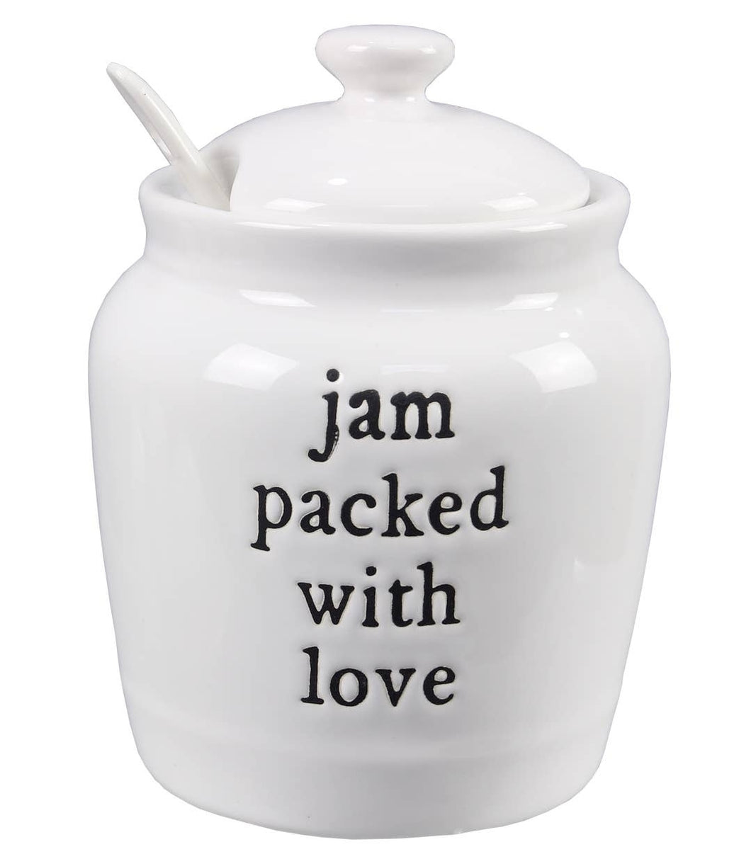 Ceramic Jam Jar with Spreader