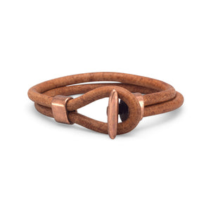 Men's Leather and Copper Bracelet - SoMag2