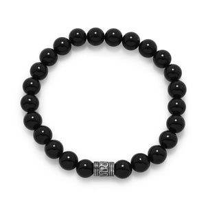 Black Onyx Bead Fashion Stretch Bracelet - SoMag2