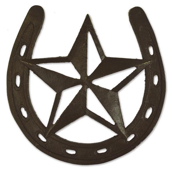Bronze Colored Cast Iron Western Horseshoe Star Trivet - SoMag2