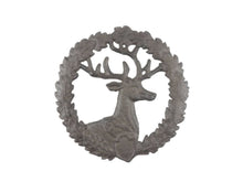 Load image into Gallery viewer, Cast Iron Deer With Wreath Trivet