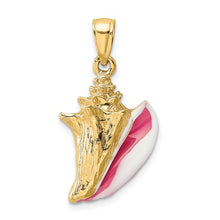 Load image into Gallery viewer, Gold Enamel Conch Shell Pendant - SoMag2