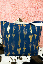 Load image into Gallery viewer, Large Metallic Cactus Travel Tote