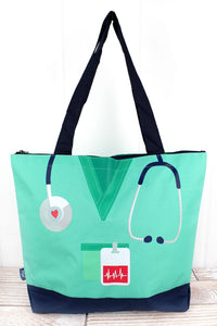 Nurse Scrub Top Canvas Tote Bag with Handles - SoMag2