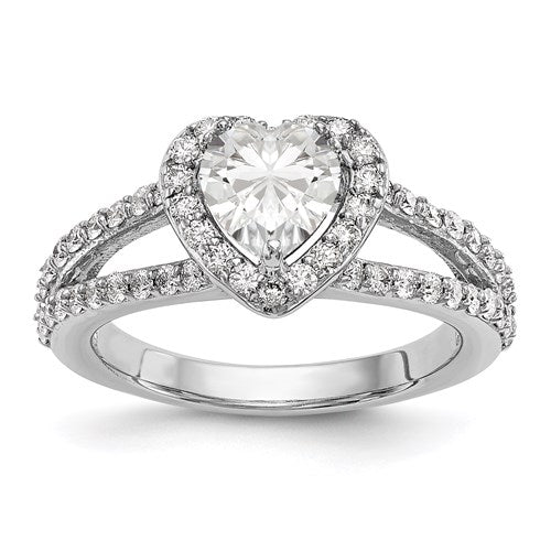 White Gold Diamond Wedding Band Engagement Heart - SoMag2
