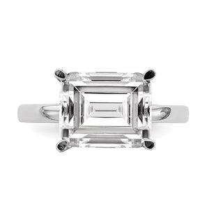 Emerald Cut Moissanite Solitaire Engagement Ring - SoMag2