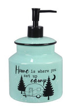 Load image into Gallery viewer, Happy Camper Turquoise Kitchen Soap Lotion Dispenser