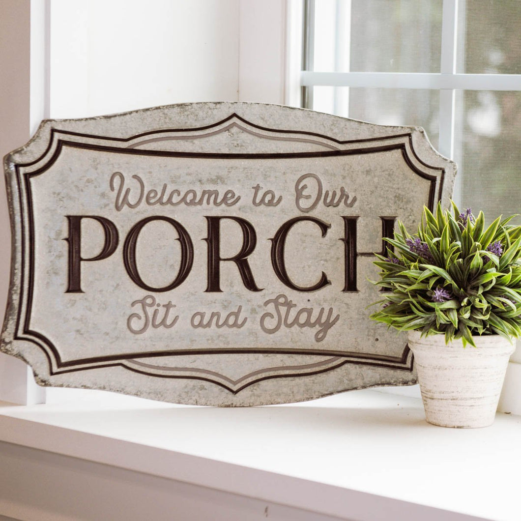 Welcome to Our Porch Metal Wall Sign - SoMag2