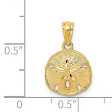 Load image into Gallery viewer, Gold Polished and Textured Sand Dollar Pendant - SoMag2